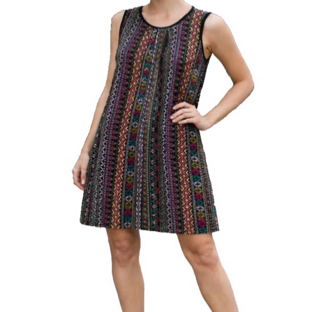 Vintage Culture Shop Sleeveless A-line Size S Dress Retro Boho Tribal